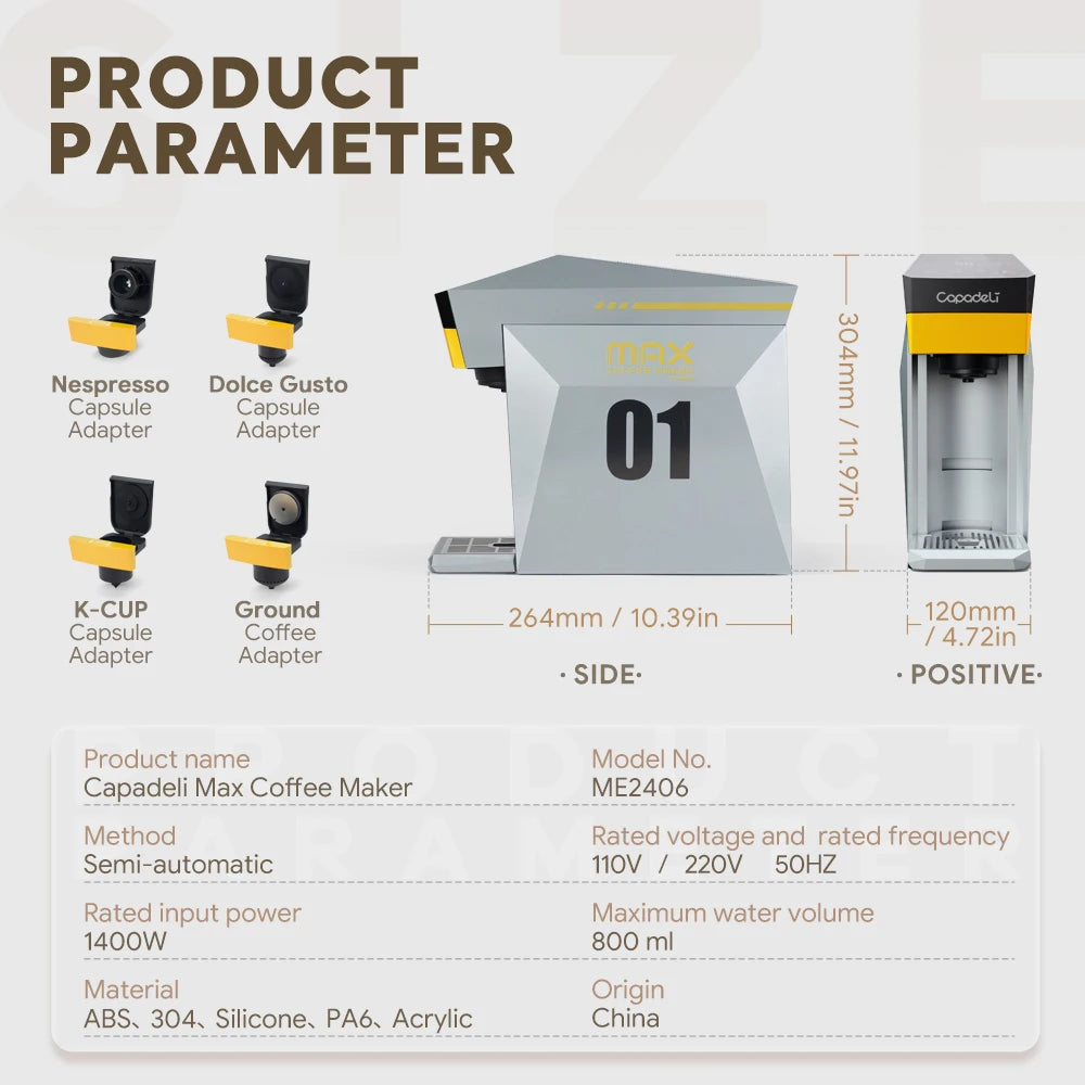 4-in-1 Capsule Coffee Machine with 19-Bar Pressure – Compatible with Pods & Ground Coffee - stirhaus