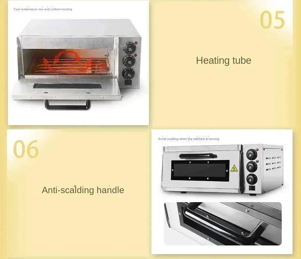 20L Commercial Stainless Steel Pizza Oven – Single Layer, 220V, 2000W - stirhaus