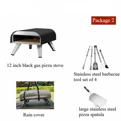 Portable Outdoor Gas Pizza Oven – Stainless Steel 12" Pizza Maker with Stone & Foldable Legs - stirhaus