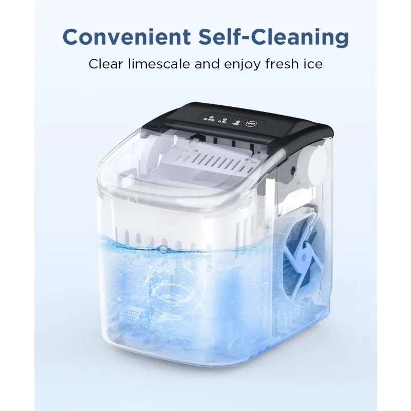 Portable Countertop Ice Maker – 26 lbs/Day Bullet Ice Machine with Self-Cleaning - stirhaus