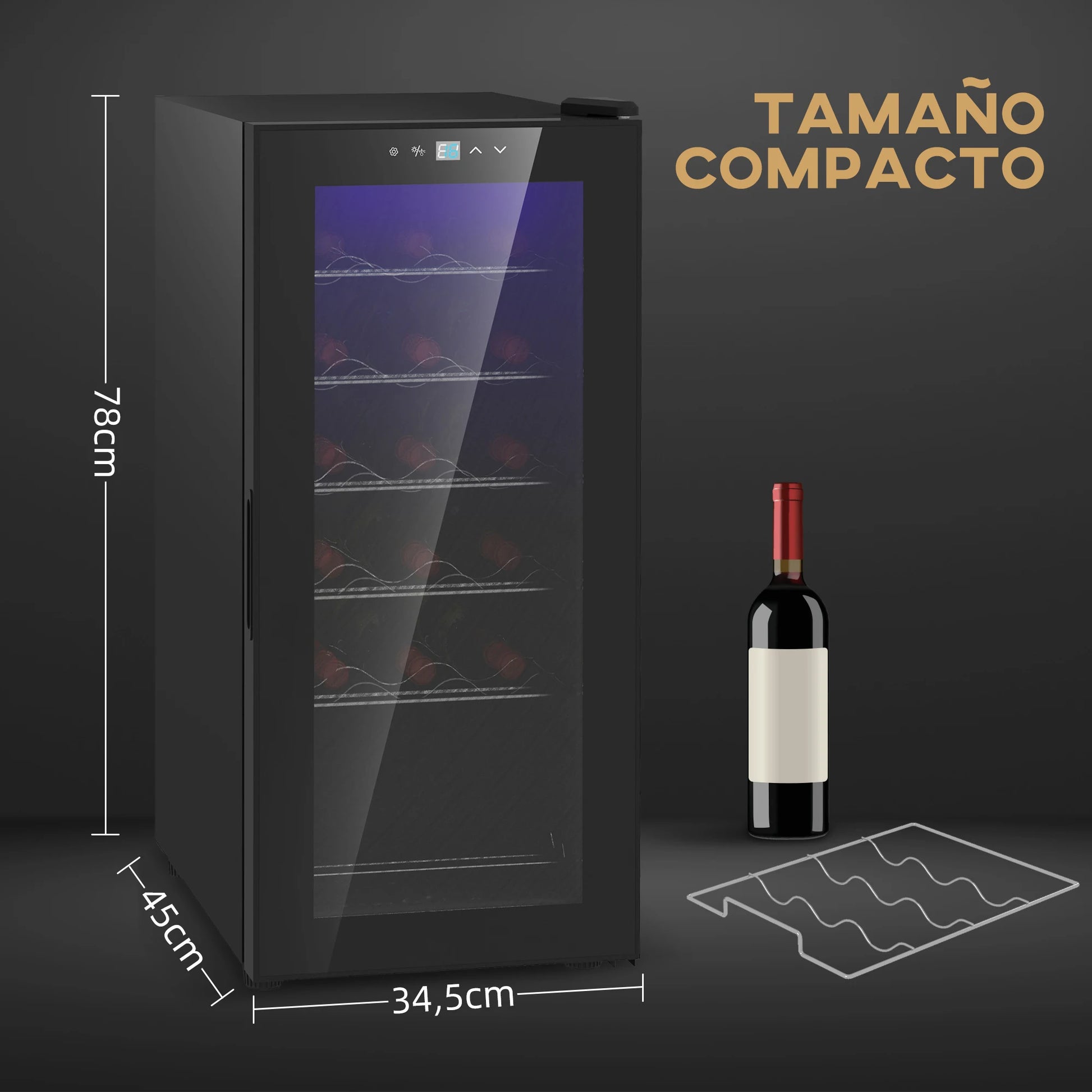 18-Bottle Wine Fridge – Compact 50L Cooler with LED & Touch Control - stirhaus