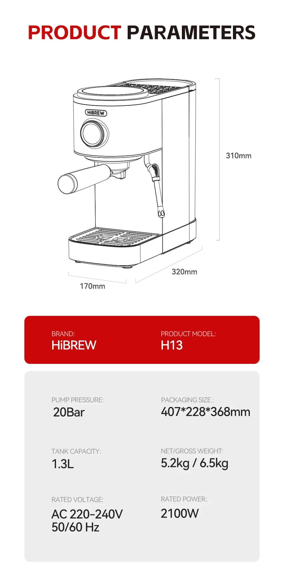 Semi-Automatic Espresso Machine – 20 Bar, 3-Level Temp Control, Cold/Hot Coffee Maker - stirhaus