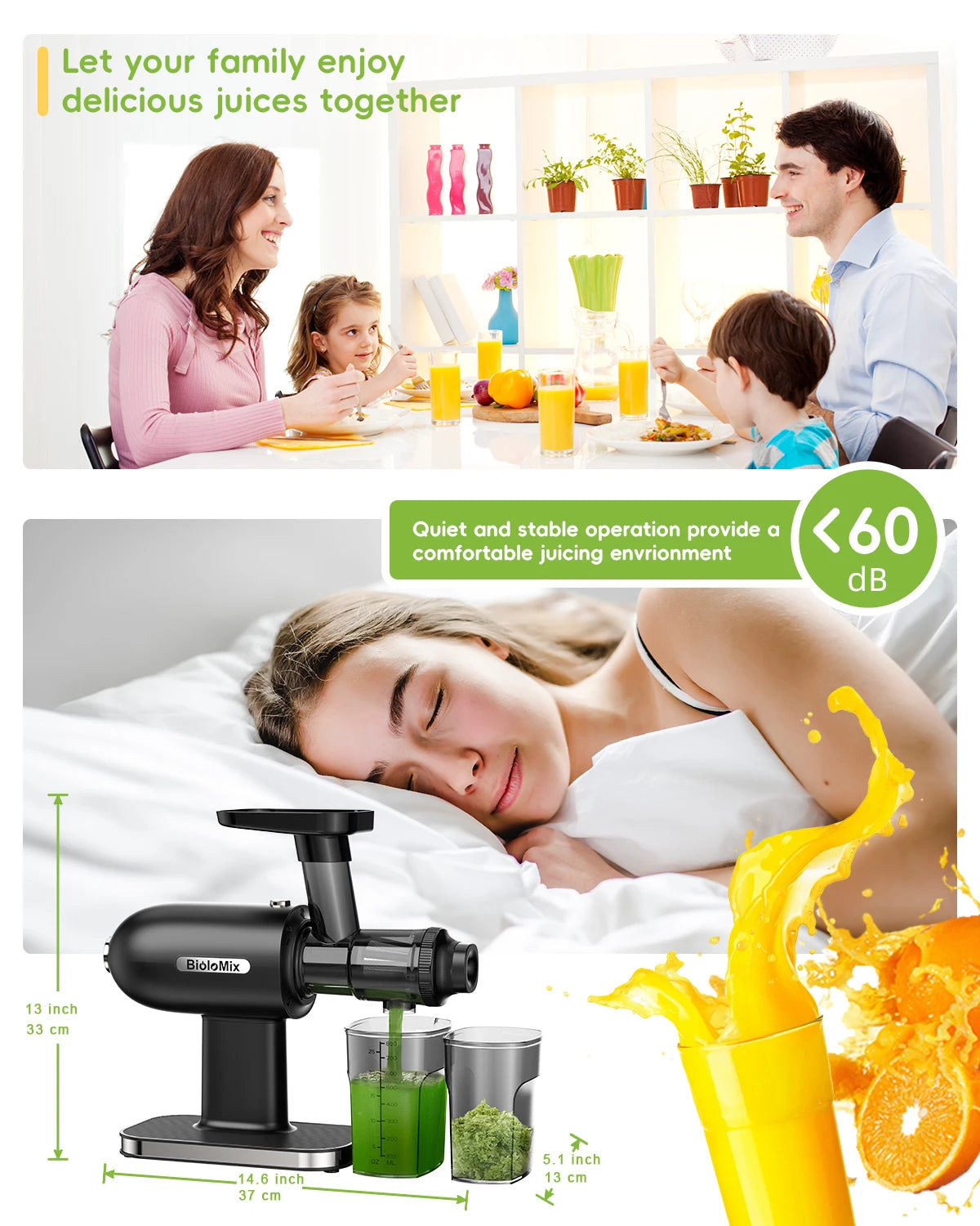 Cold Press Slow Juicer Machine – High Juice Yield, Quiet Motor & Easy Clean - stirhaus