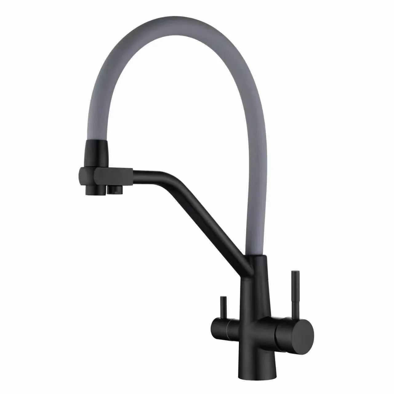 Stainless Steel Kitchen Faucet with Filtered Water, Dual Handle Hot & Cold Mixer - stirhaus