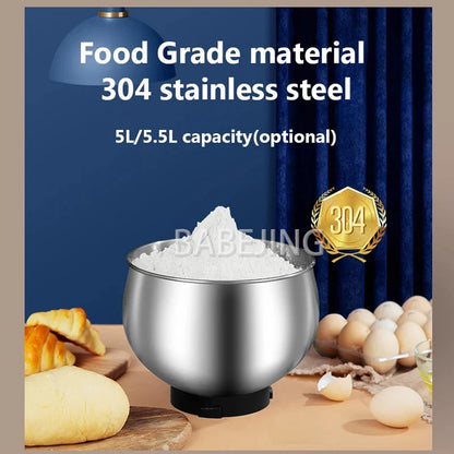 5L Stand Mixer with Dough Hook, Whisk & Beater – 1200W Automatic Kneading Machine - stirhaus