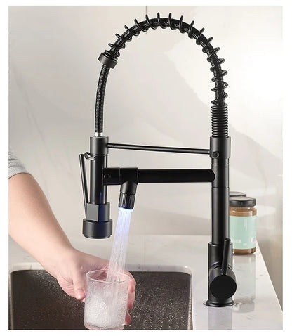 Stainless Steel Kitchen Faucet – Single Handle 360° Spring Spout Mixer - stirhaus
