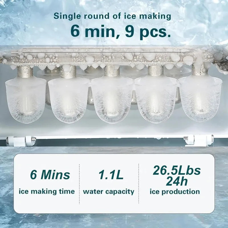 Countertop Ice Maker – 26 lb/Day Portable Machine with Self-Cleaning & Basket - stirhaus