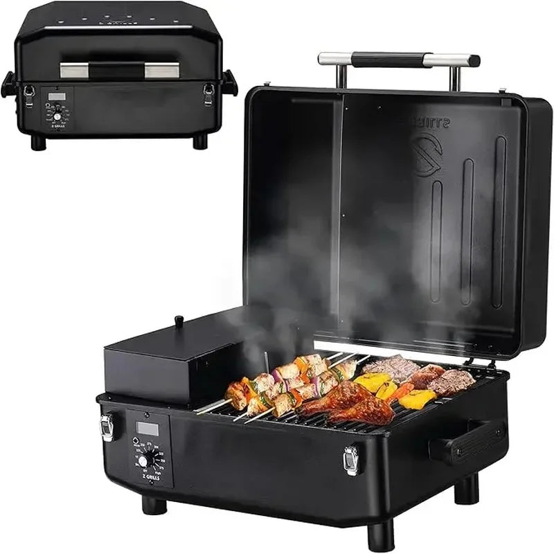 Wood Pellet Grill Smoker with PID Controller – 700 sq. in. BBQ Grill with Meat Probes & Rain Cover - stirhaus