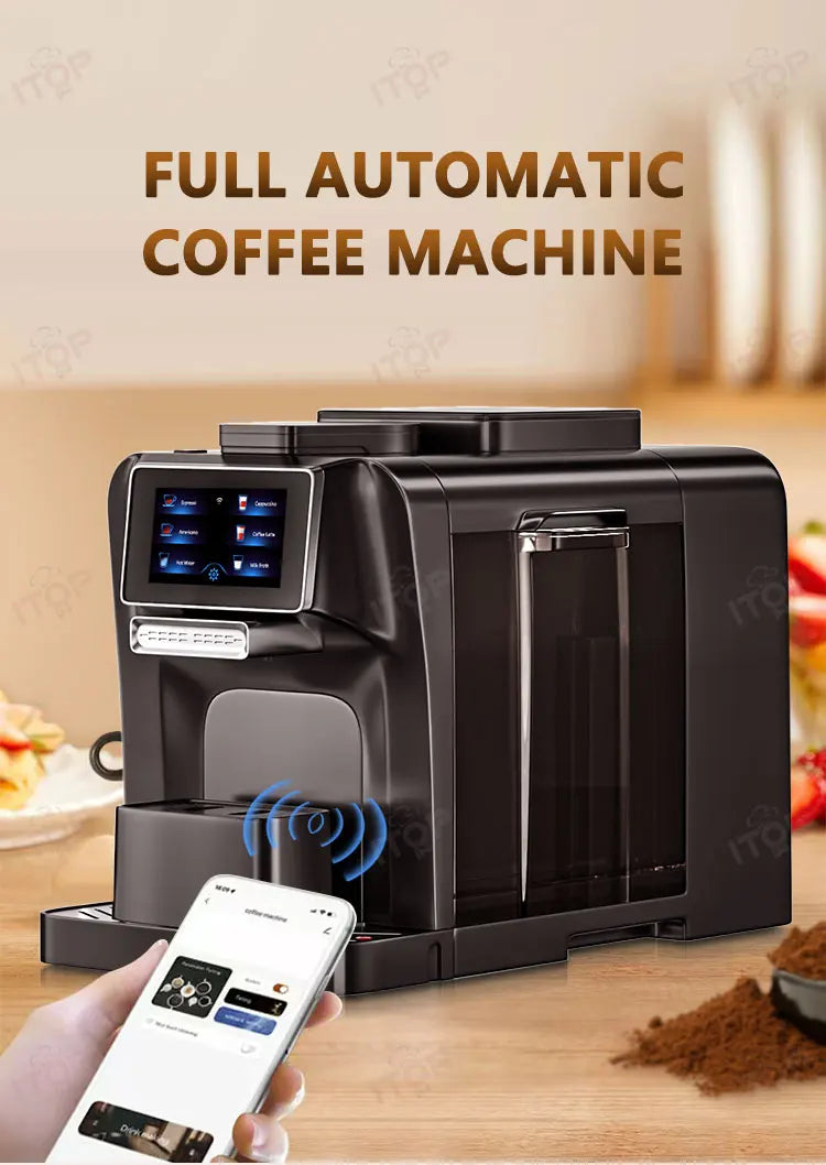 Fully Automatic Coffee Maker with Milk Refrigerator & Touchscreen – 11 Coffee Types, 19-Bar Pressure - stirhaus