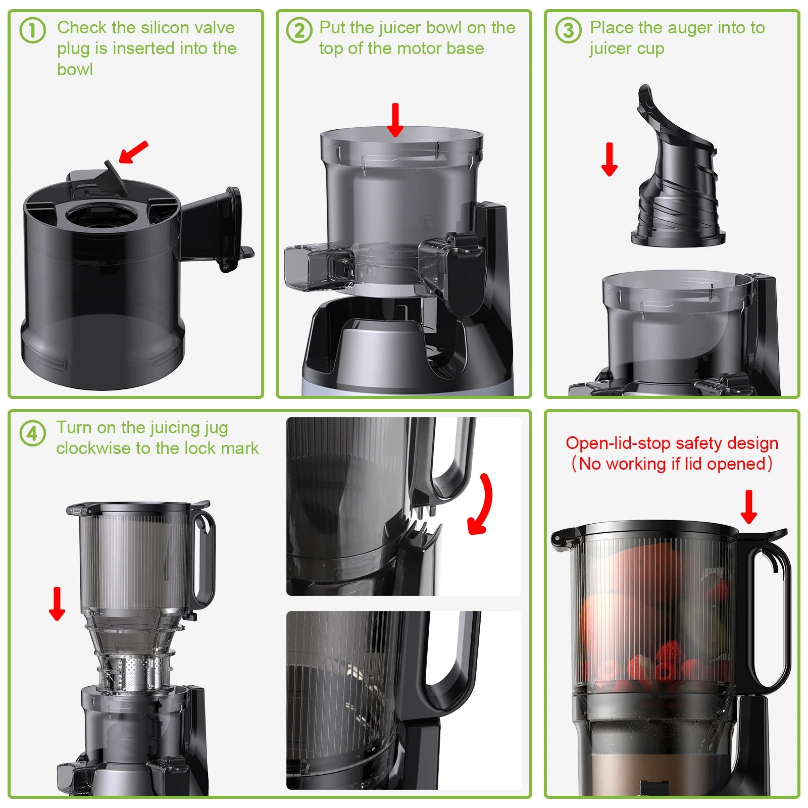 Cold Press Juicer with 130mm Wide Chute, Triple Filter & BPA-Free Design - stirhaus