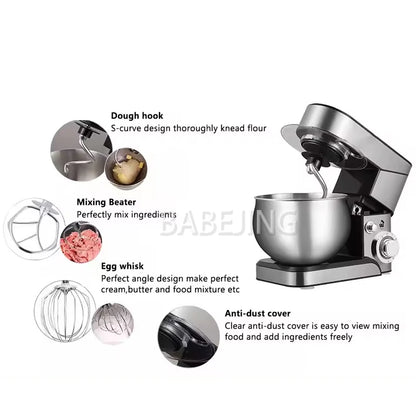 5L Stand Mixer with Dough Hook, Whisk & Beater – 1200W Automatic Kneading Machine - stirhaus