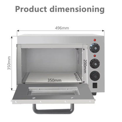 13" Electric Pizza Oven with Stone – 2500W Commercial Stainless Steel Baking Oven - stirhaus