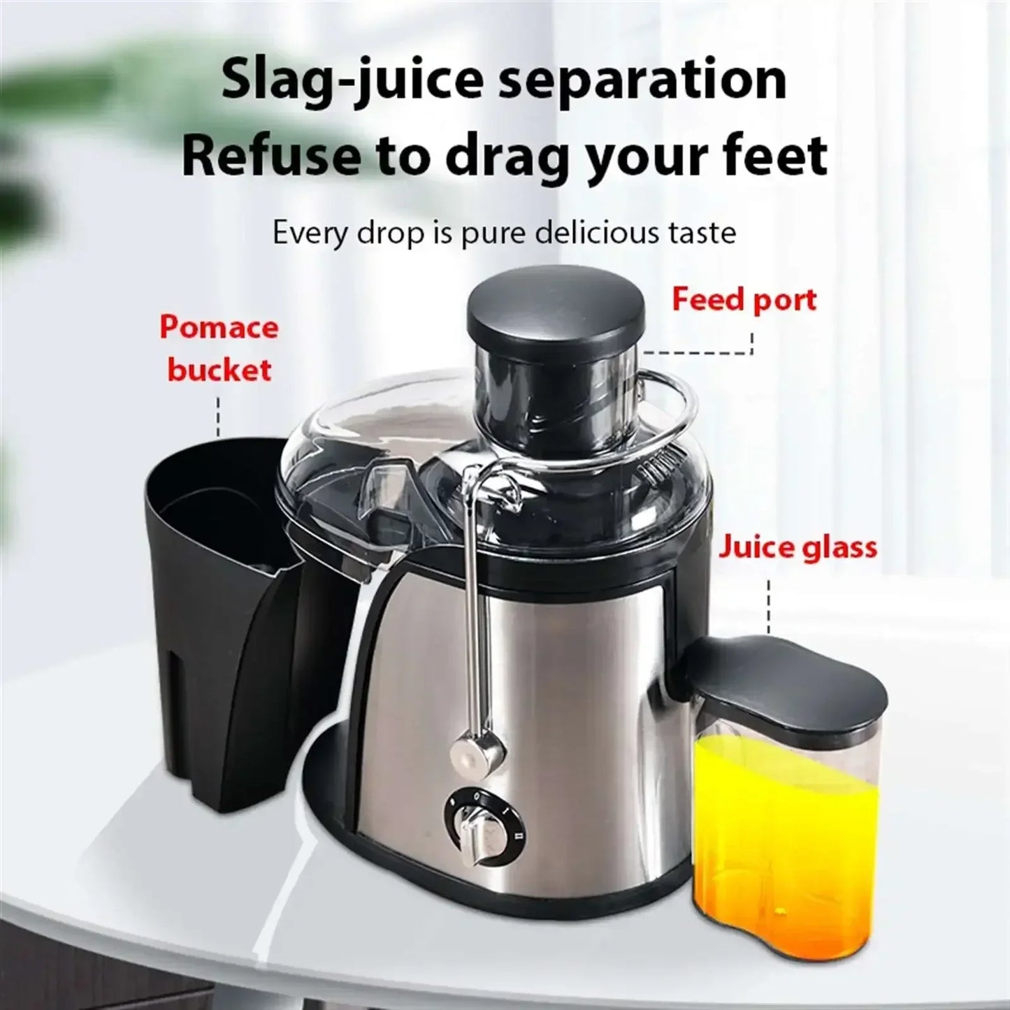 Stainless Steel Centrifugal Juicer with 3" Wide Chute, 2 Speeds & Auto Pulp Ejection - stirhaus