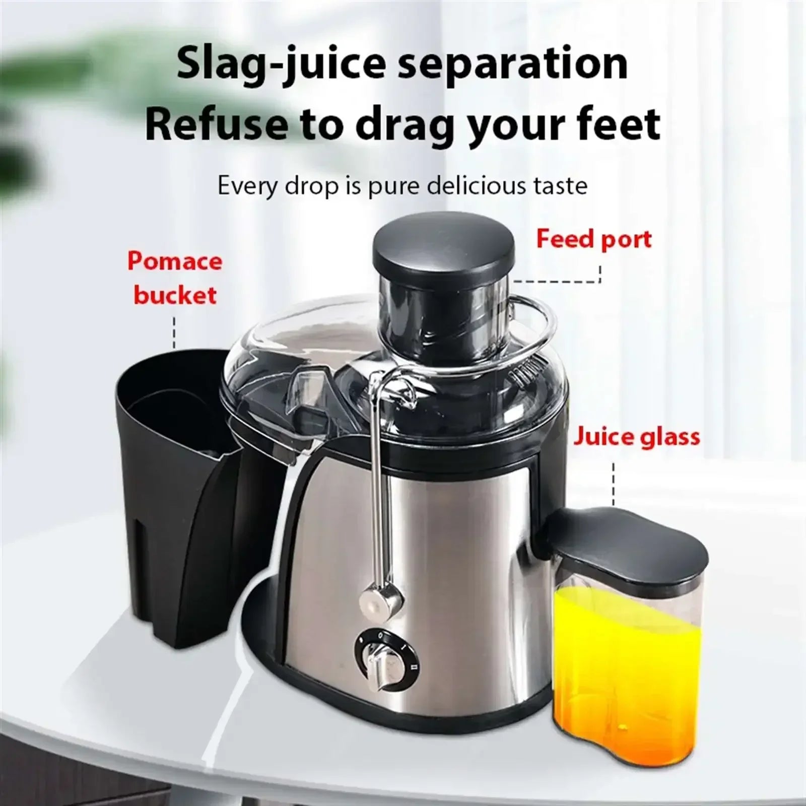 Stainless Steel Centrifugal Juicer with 3" Wide Chute, 2 Speeds & Auto Pulp Ejection - stirhaus