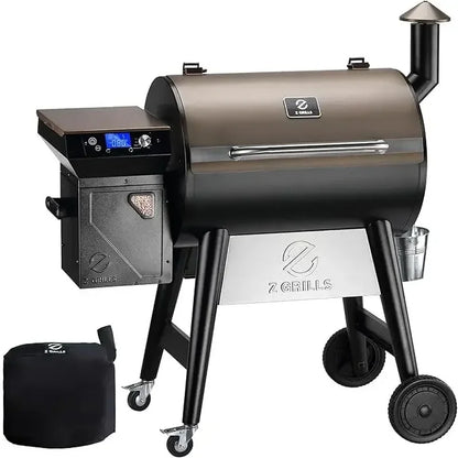 Wood Pellet Grill Smoker with PID Controller – 700 sq. in. BBQ Grill with Meat Probes & Rain Cover - stirhaus