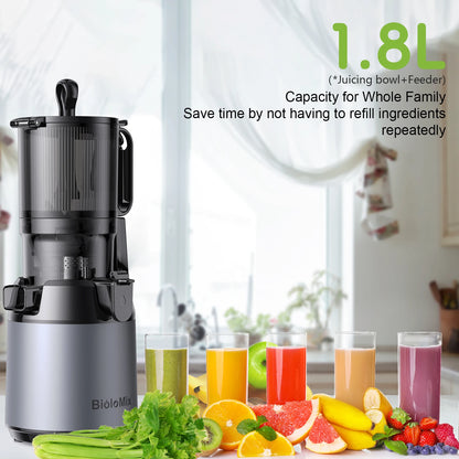 Cold Press Juicer with 130mm Wide Chute, Triple Filter & BPA-Free Design - stirhaus