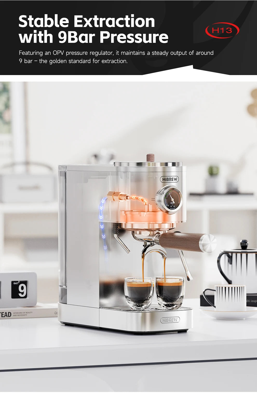 Semi-Automatic Espresso Machine – 20 Bar, 3-Level Temp Control, Cold/Hot Coffee Maker - stirhaus