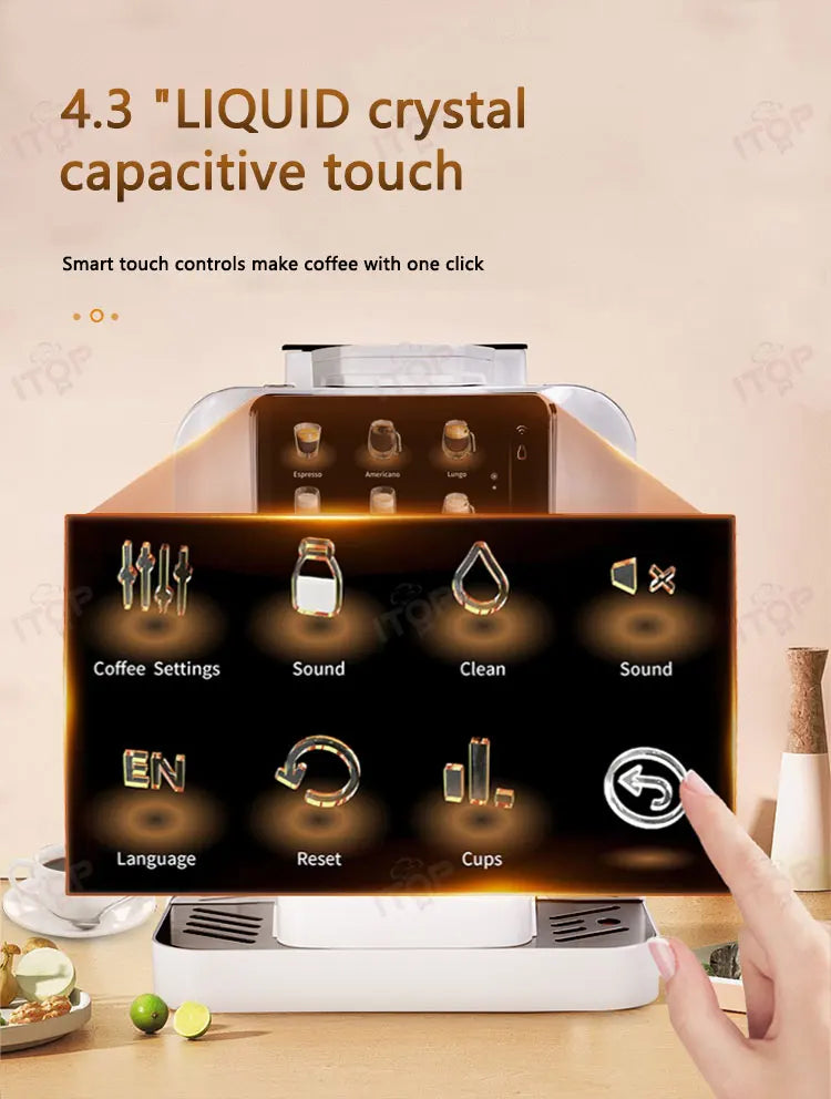 Fully Automatic Coffee Maker with Milk Refrigerator & Touchscreen – 11 Coffee Types, 19-Bar Pressure - stirhaus