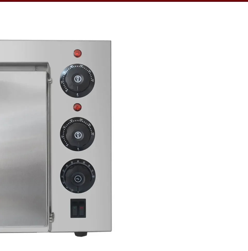 13" Electric Pizza Oven with Stone – 2500W Commercial Stainless Steel Baking Oven - stirhaus