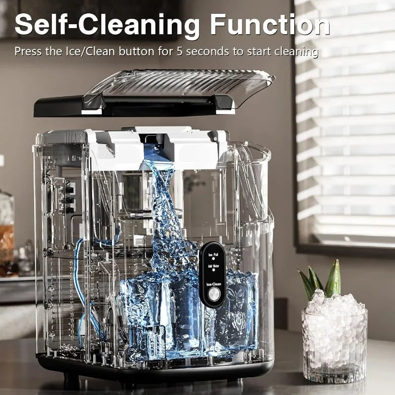 Countertop Nugget Ice Maker – 34 lbs/Day Chewable Sonic Ice Machine with Self-Cleaning - stirhaus