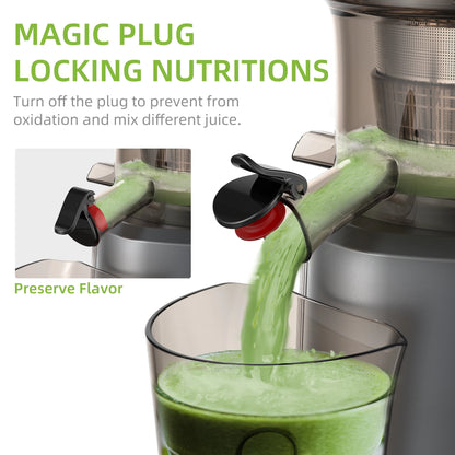 Cold Press Juicer with Wide Feed Chute – 200W Slow Masticating Juice Extractor - stirhaus