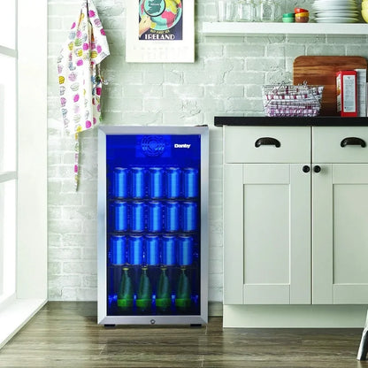 117-Can Beverage Cooler with Glass Door & Lock – Freestanding Drink Fridge - stirhaus