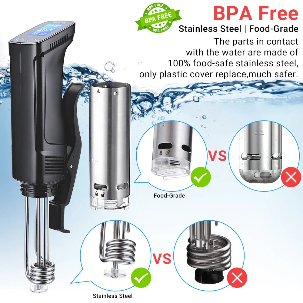 Wi-Fi Sous Vide Precision Cooker – 1000W Immersion Circulator with Digital Controls - stirhaus