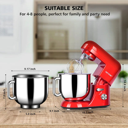 7 Qt Stand Mixer with Tilt-Head – 650W Electric Kitchen Mixer with Dough Hook & Whisk - stirhaus