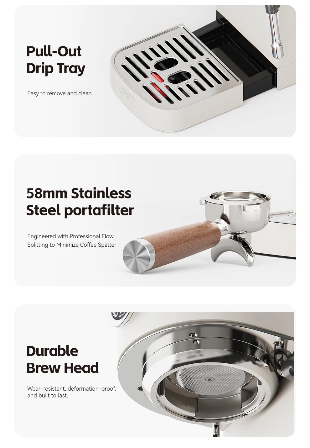 Semi-Automatic Espresso Machine – 20 Bar, 3-Level Temp Control, Cold/Hot Coffee Maker - stirhaus