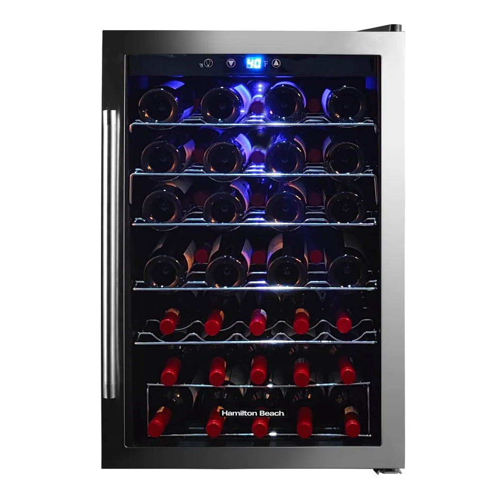 22-Bottle Wine & Beverage Cooler – Built-In Single Zone Fridge with Glass Door & LED Lighting - stirhaus