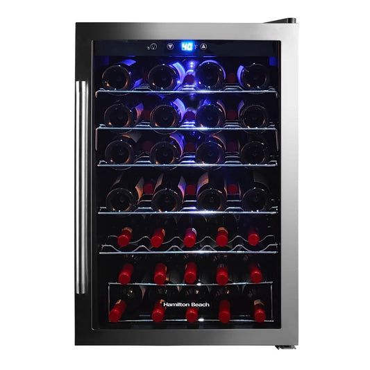 22-Bottle Wine & Beverage Cooler – Built-In Single Zone Fridge with Glass Door & LED Lighting - stirhaus