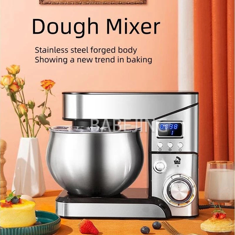 5L Stand Mixer with Dough Hook, Whisk & Beater – 1200W Automatic Kneading Machine - stirhaus
