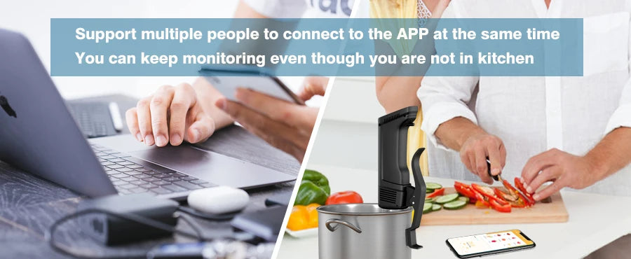 Wi-Fi Sous Vide Precision Cooker – 1000W Immersion Circulator with Digital Controls - stirhaus