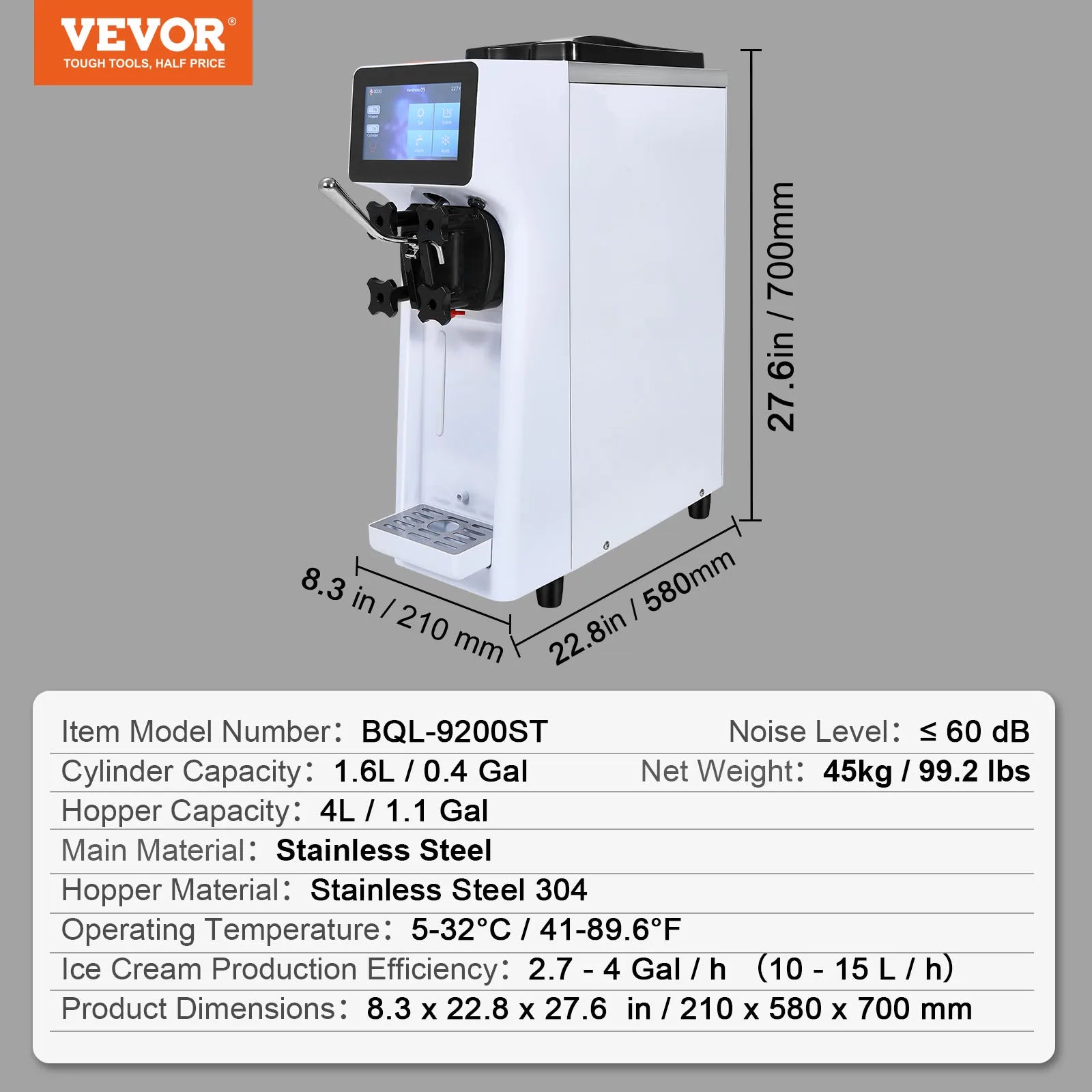 Commercial Soft Serve Ice Cream Machine – Single Flavor Countertop Maker with Touch Screen & Auto Clean - stirhaus