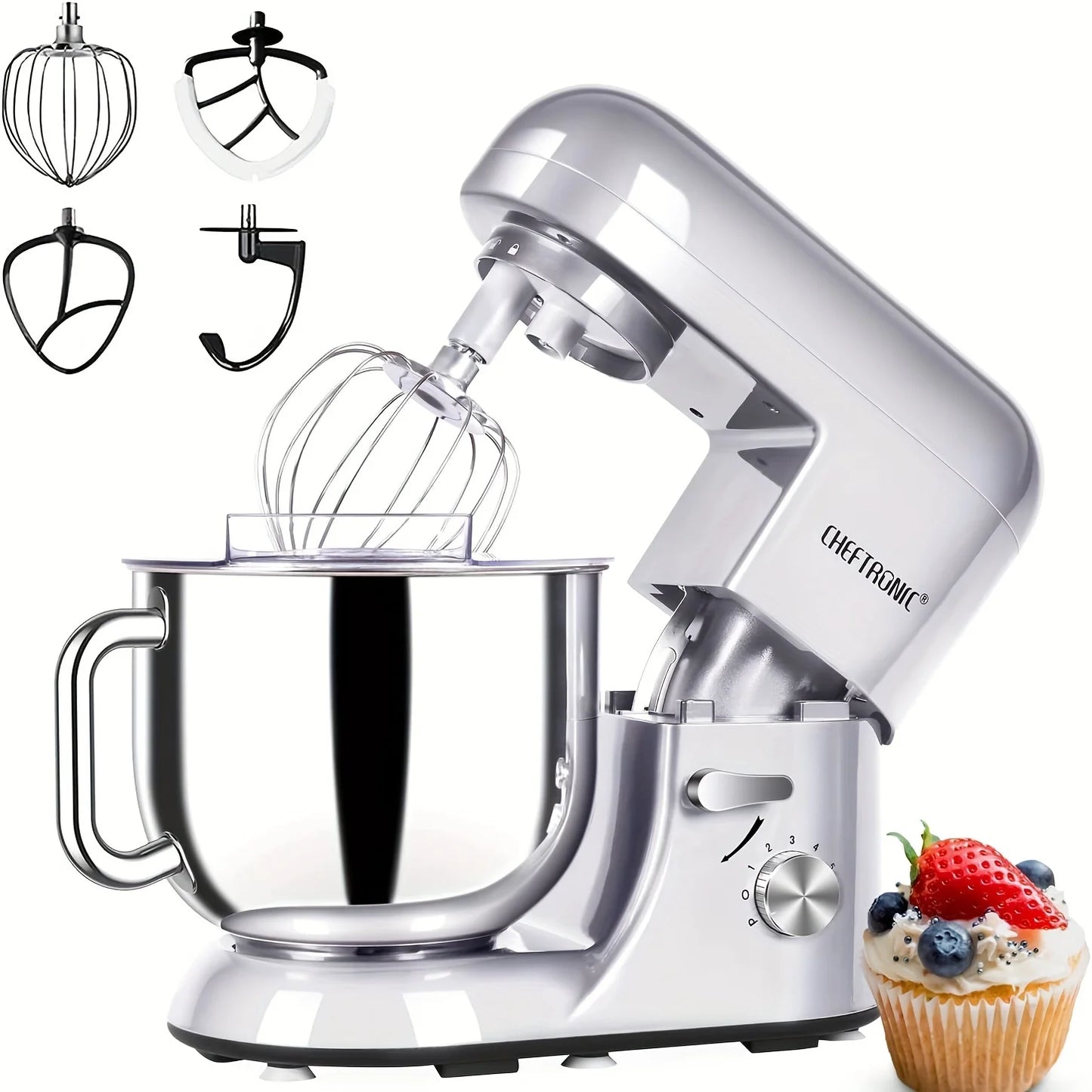 7 Qt Stand Mixer with Tilt-Head – 650W Electric Kitchen Mixer with Dough Hook & Whisk - stirhaus