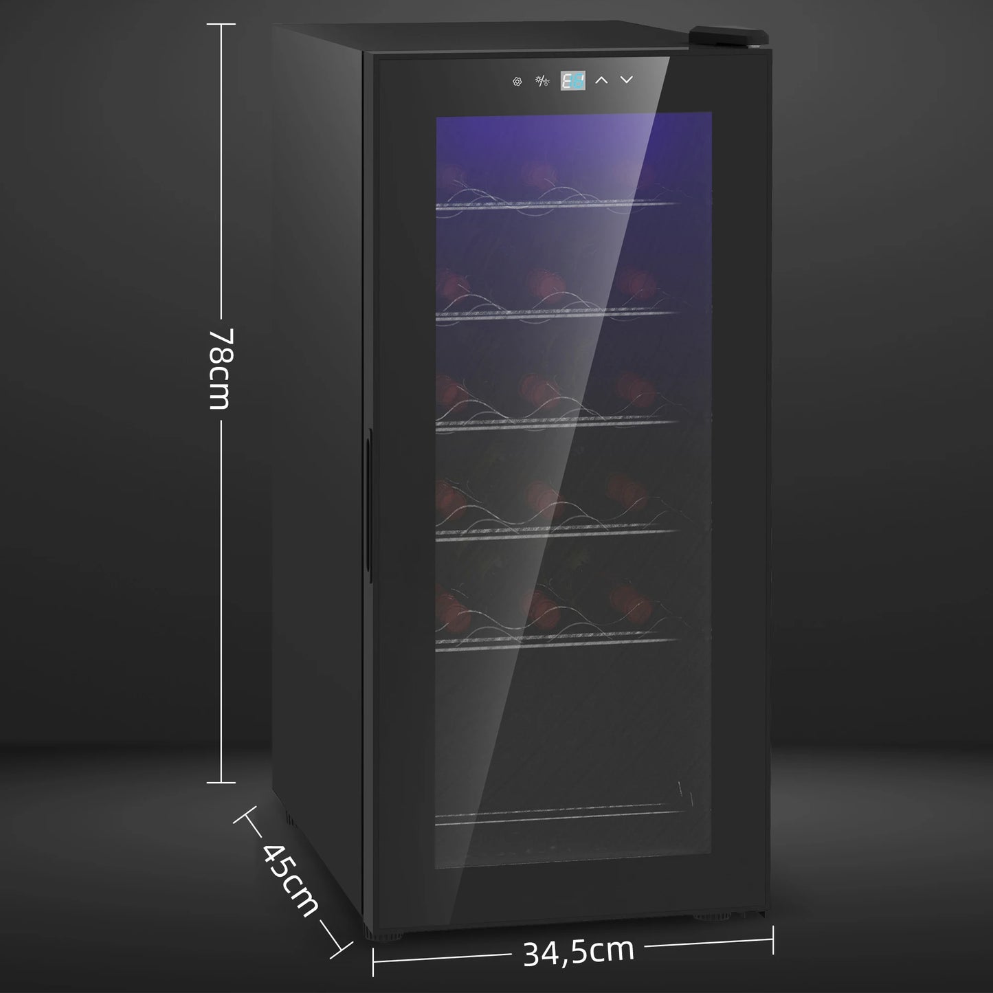 18-Bottle Wine Fridge – Compact 50L Cooler with LED & Touch Control - stirhaus