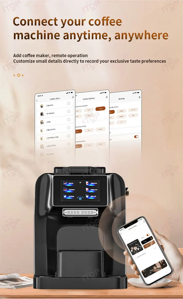 Fully Automatic Coffee Maker with Milk Refrigerator & Touchscreen – 11 Coffee Types, 19-Bar Pressure - stirhaus