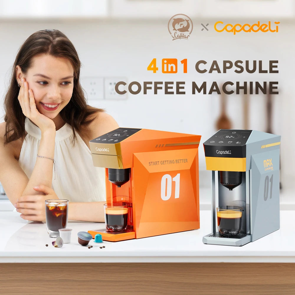 4-in-1 Capsule Coffee Machine with 19-Bar Pressure – Compatible with Pods & Ground Coffee - stirhaus
