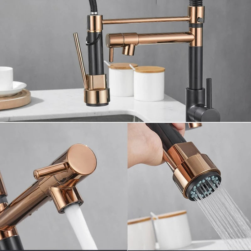 Stainless Steel Kitchen Faucet – Single Handle 360° Spring Spout Mixer - stirhaus