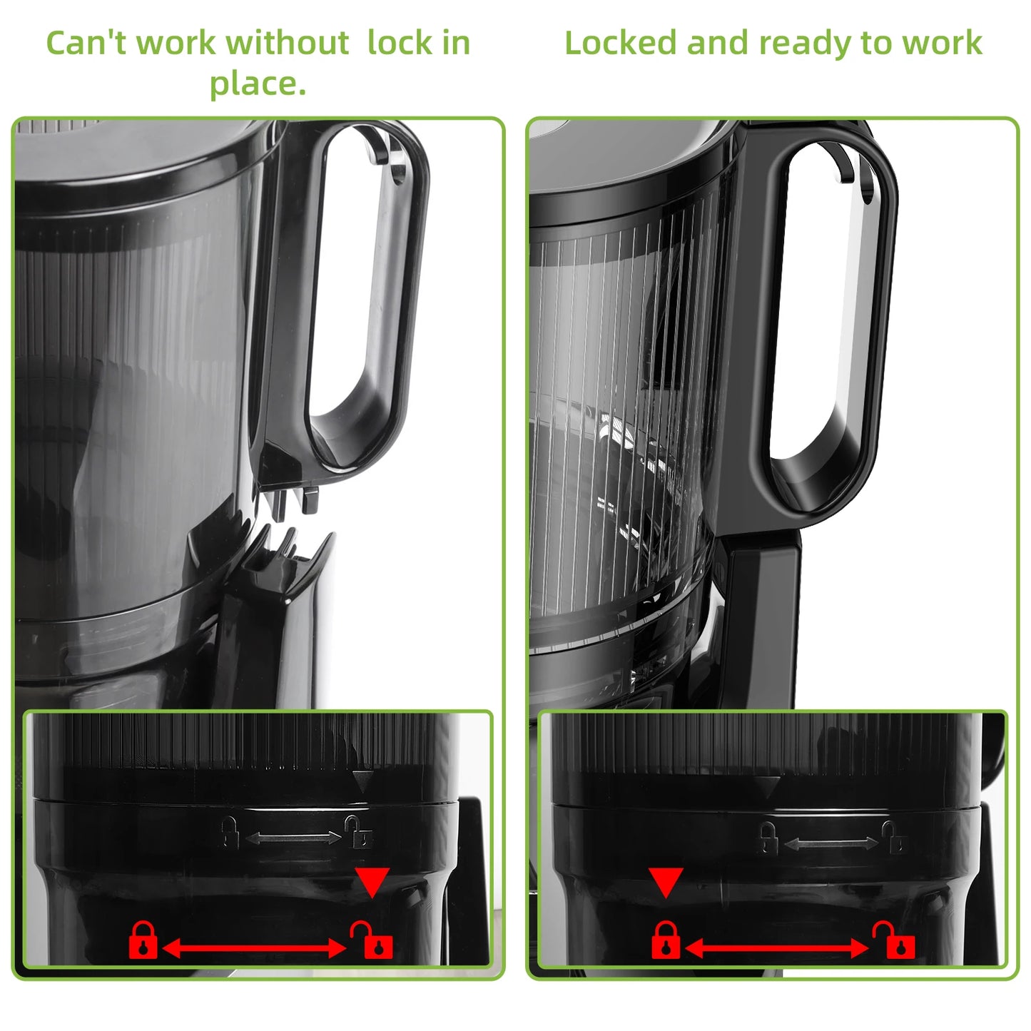 Cold Press Juicer with 130mm Wide Chute, Triple Filter & BPA-Free Design - stirhaus