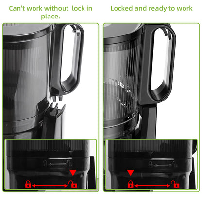 Cold Press Juicer with 130mm Wide Chute, Triple Filter & BPA-Free Design - stirhaus