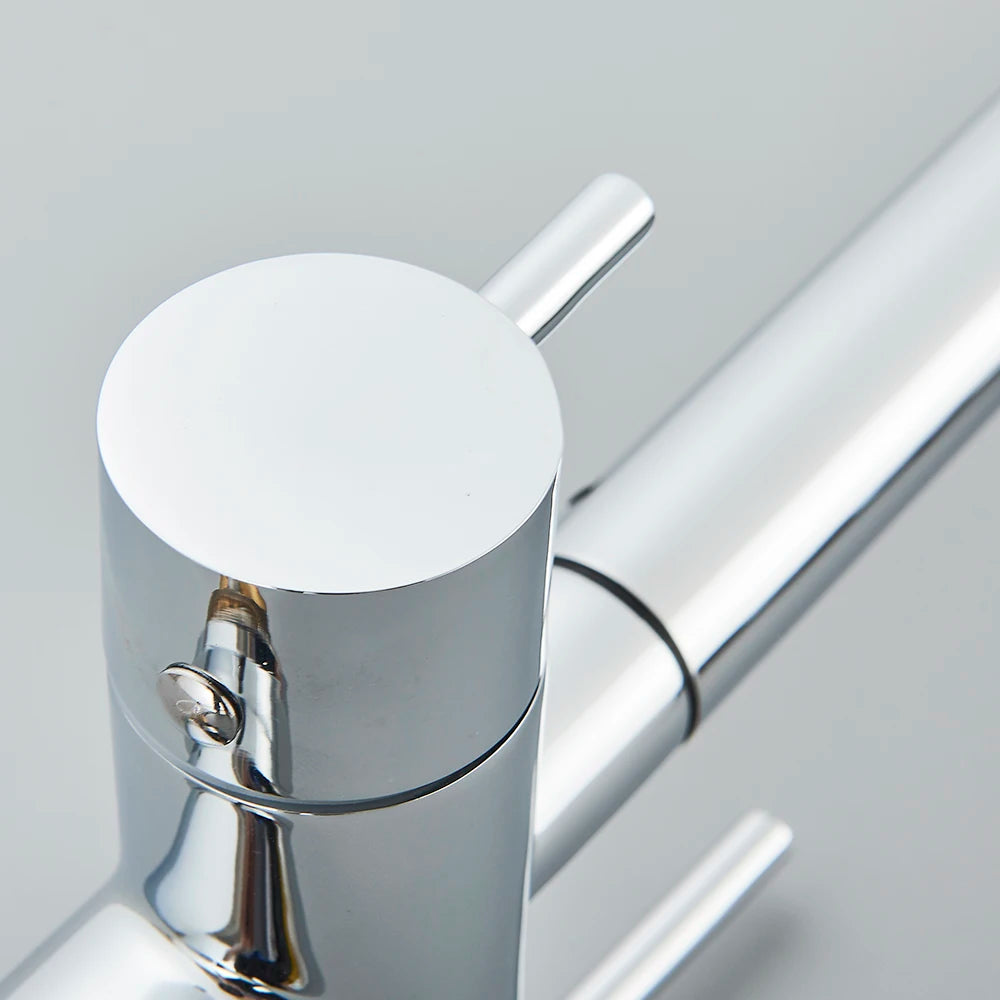 3-Way Kitchen Faucet – Dual Handle Pull-Out Filter Tap for Hot, Cold & Purified Water - stirhaus