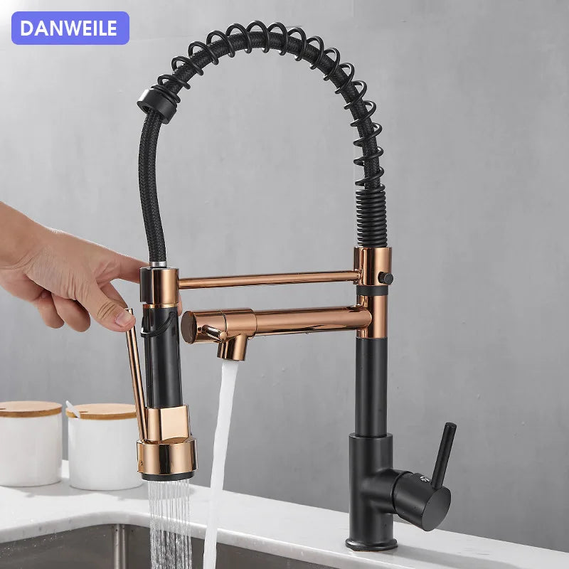 Stainless Steel Kitchen Faucet – Single Handle 360° Spring Spout Mixer - stirhaus