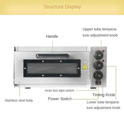 20L Commercial Stainless Steel Pizza Oven – Single Layer, 220V, 2000W - stirhaus