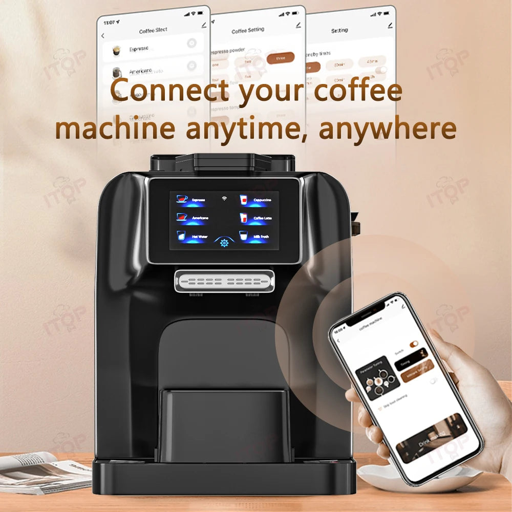 Fully Automatic Coffee Maker with Milk Refrigerator & Touchscreen – 11 Coffee Types, 19-Bar Pressure - stirhaus
