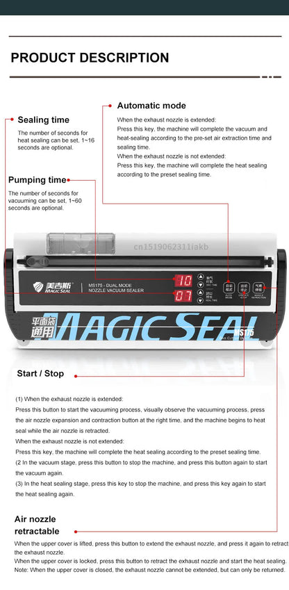 Electric Vacuum Sealer – 30cm Automatic Food Packaging Machine with Dual Mode & Dehumidifying Tank - stirhaus