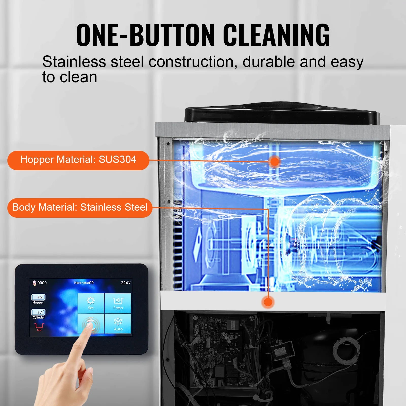 Commercial Soft Serve Ice Cream Machine – Single Flavor Countertop Maker with Touch Screen & Auto Clean - stirhaus