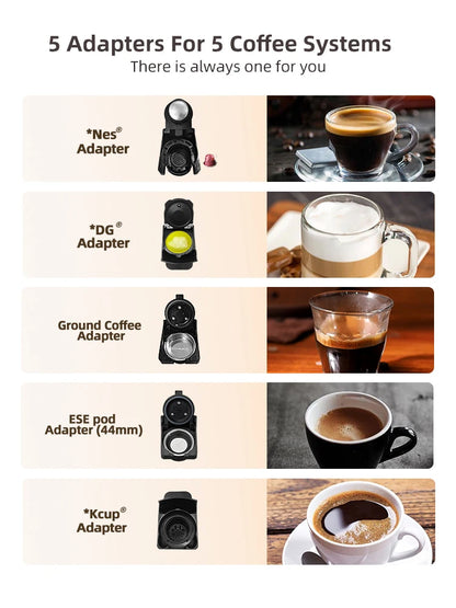 5-in-1 Multi Capsule Coffee Machine – 20 Bar Pressure, Hot & Cold Brew - stirhaus