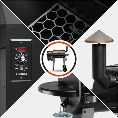 Wood Pellet Grill Smoker with PID Controller – 700 sq. in. BBQ Grill with Meat Probes & Rain Cover - stirhaus