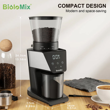 Automatic Burr Coffee Grinder BG706 – 30 Grind Settings, Conical Burr, LCD Timer - stirhaus
